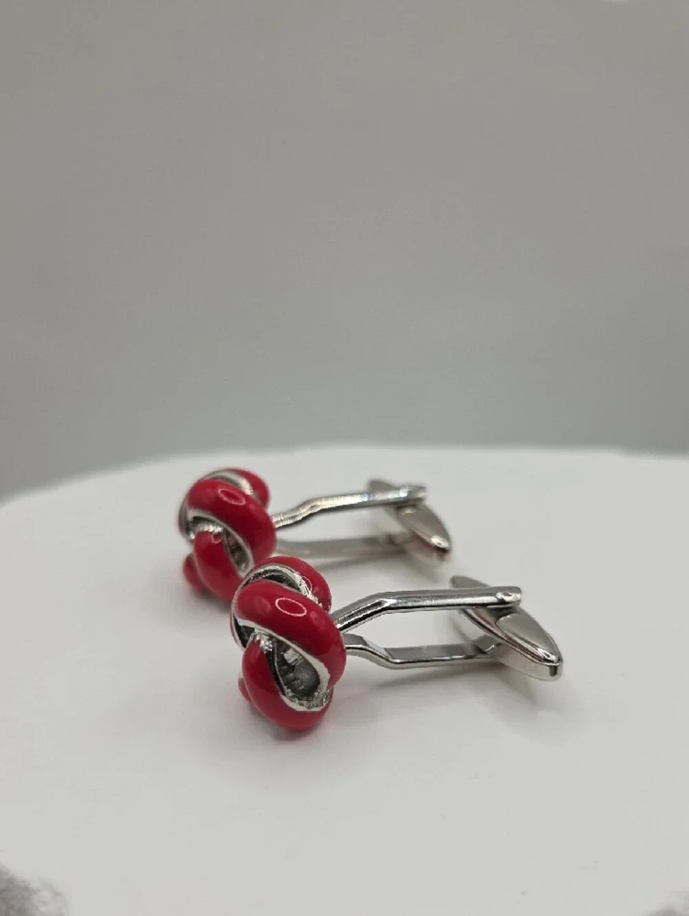 Red Knot Cufflinks for Men - Classic Knot Design